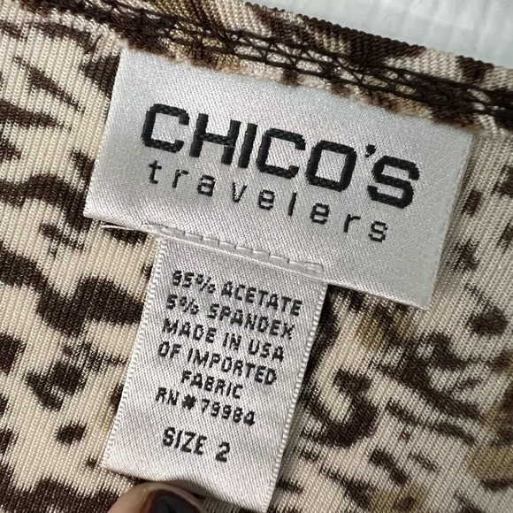 Chico's Brown and Cream Patterned Top - Picture 4 of 5